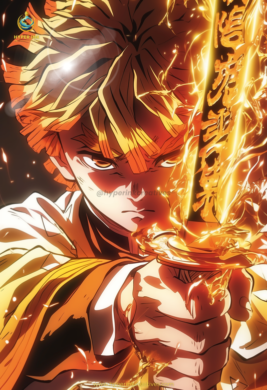 Demon's End Series - Infinity Collection - 003 (Zenitsu-Inspired) | Premium Anime Metal Print — For True Collectors