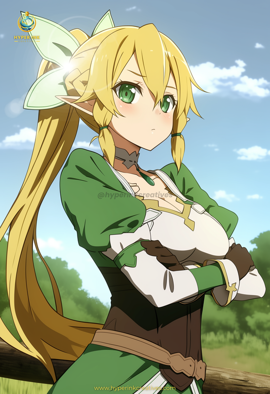 Digital Odyssey Series - 002 (Leafa-Inspired)| Premium Anime Metal Print — For True Collectors