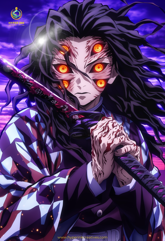 Demon's End Series - Infinity Collection - 001 (Kokushibo-Inspired) | Premium Anime Metal Print — For True Collectors