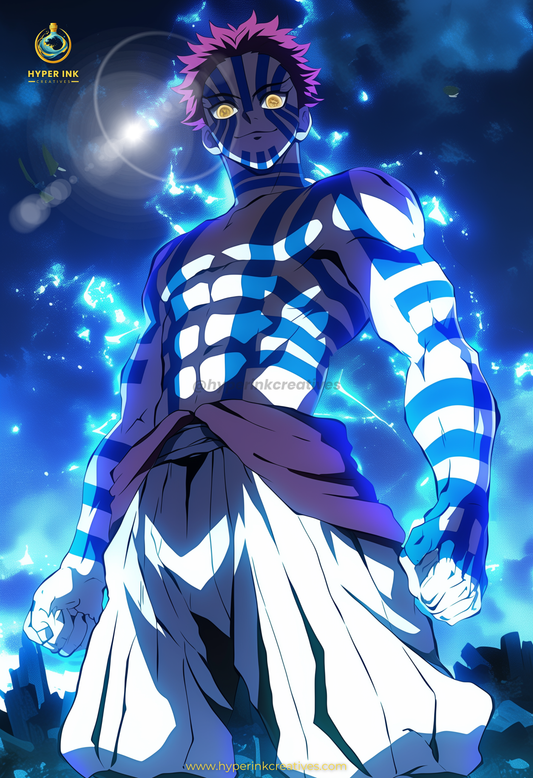 Demon's End Series - Infinity Collection - 002 (Akaza-Inspired) | Premium Anime Metal Print — For True Collectors