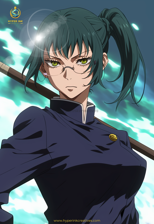 Cursed Real Series - 001 (Maki-Inspired) | Premium Anime Metal Print — For True Collectors