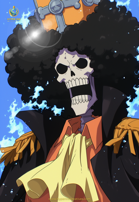 Pirate King Series - 003 (Brook-Inspired)| Premium Anime Metal Print — For True Collectors