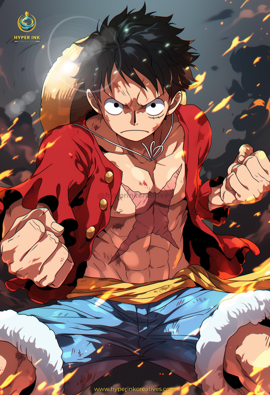 Pirate King Series - 002 (Luffy-Inspired)| Premium Anime Metal Print — For True Collectors