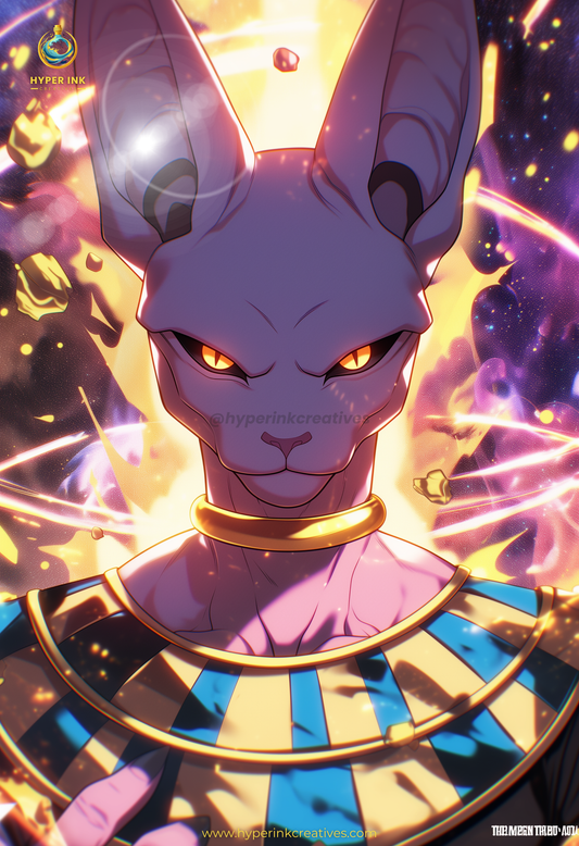 Super Force Series - 001 (Beerus-Inspired) | Premium Anime Metal Print — For True Collectors
