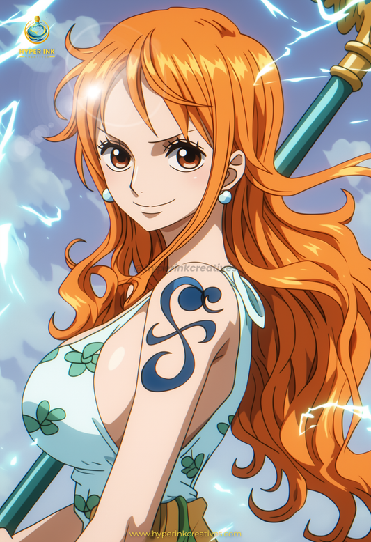Pirate King Series - 002 (Nami-Inspired)| Premium Anime Metal Print — For True Collectors