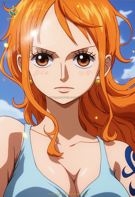 Pirate King Series - 003 (Nami-Inspired)| Premium Anime Metal Print — For True Collectors