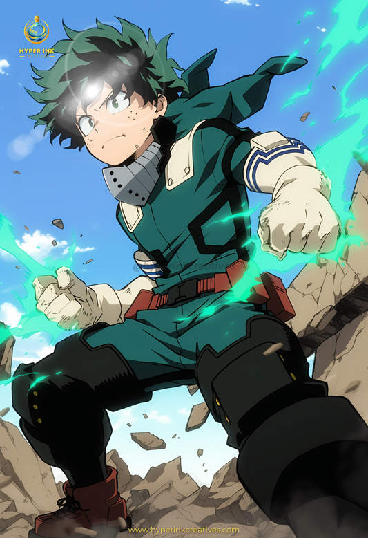 Symbol of Hope Series - 001 (Izuku-Inspired) | Premium Anime Metal Print — For True Collectors