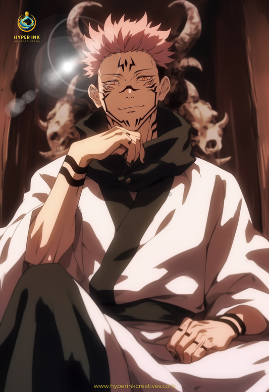 Cursed Real Series - 001 (Sukuna-Inspired) | Premium Anime Metal Print — For True Collectors