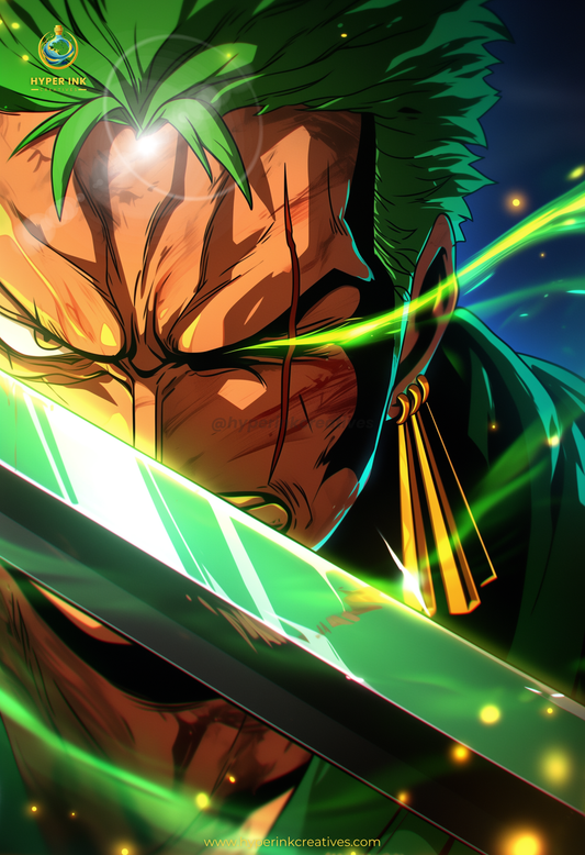 Pirate King Series - 003 (Zoro-Inspired)| Premium Anime Metal Print — For True Collectors