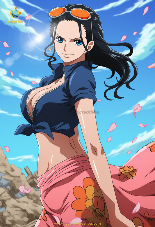 Pirate King Series - 002 (Robin-Inspired)| Premium Anime Metal Print — For True Collectors