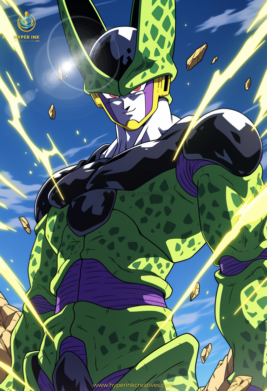 Super Force Series - 002 (Cell-Inspired) | Premium Anime Metal Print — For True Collectors