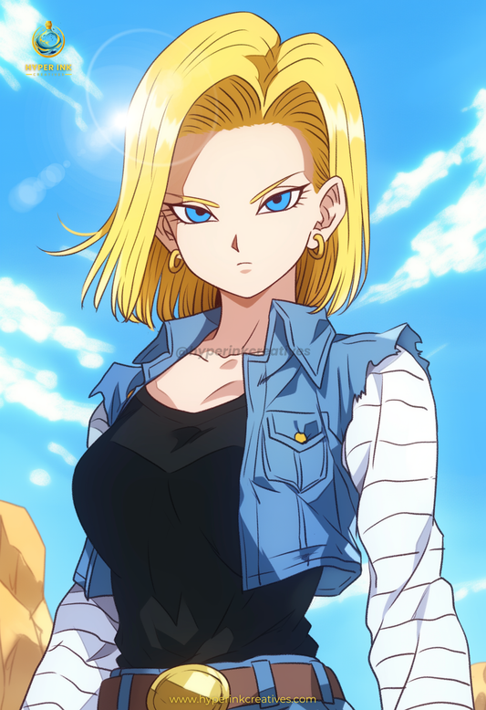 Super Force Series - 001 (Android 18-Inspired) | Premium Anime Metal Print — For True Collectors