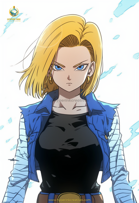 Super Force Series - 002 (Android 18-Inspired) | Premium Anime Metal Print — For True Collectors
