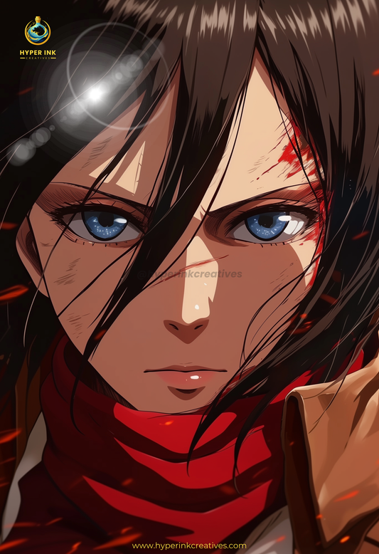 Walls of Freedom Series - 002 (Mikasa-Inspired)| Premium Anime Metal Print — For True Collectors