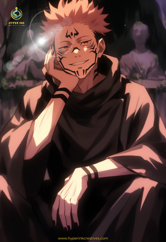 Cursed Real Series - 002 (Sukuna-Inspired) | Premium Anime Metal Print — For True Collectors