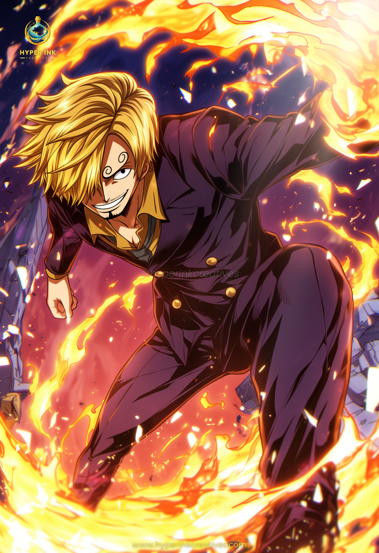 Pirate King Series - 003 (Sanji-Inspired)| Premium Anime Metal Print — For True Collectors
