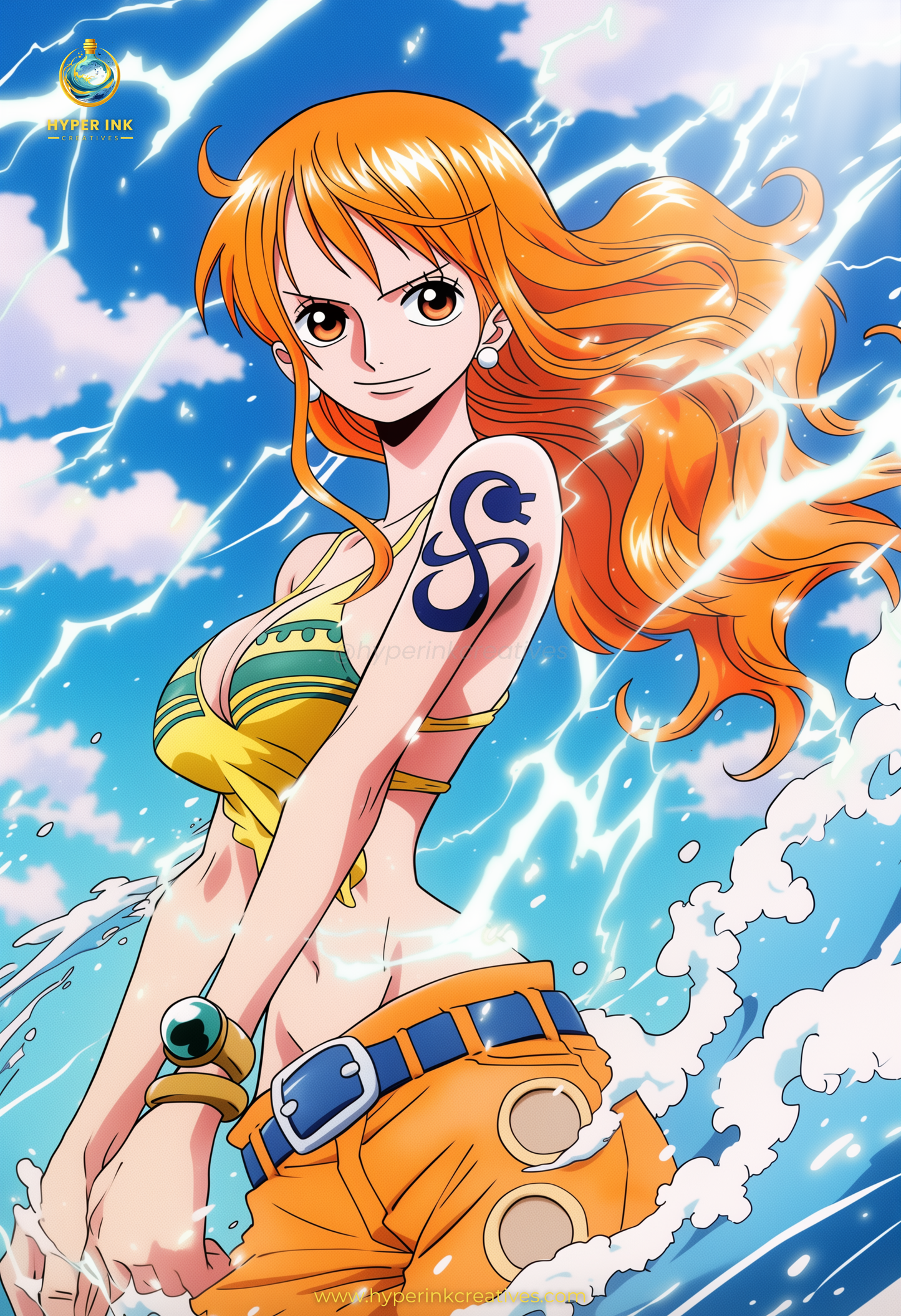 Pirate King Series - 001 (Nami-Inspired)| Premium Anime Metal Print — For True Collectors