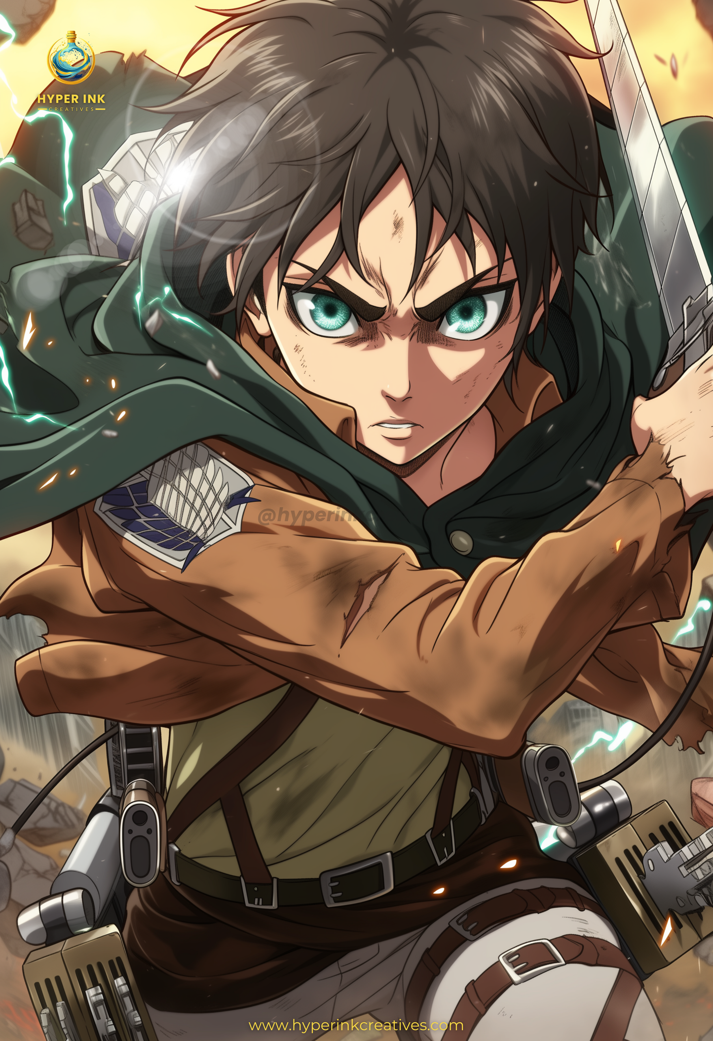 Walls of Freedom Series - 001 (Eren-Inspired)| Premium Anime Metal Print — For True Collectors