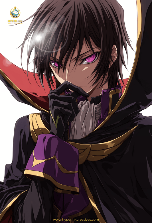 Rebellion’s Crown Series - 001 (Lelouch-Inspired) | Premium Anime Metal Print — For True Collectors