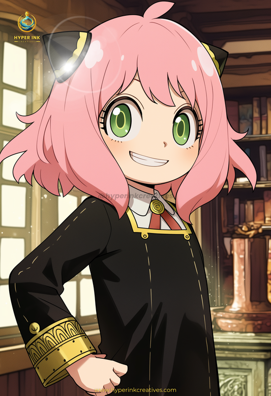 Secret Mission Series - 001 (Anya-Inspired) | Premium Anime Metal Print — For True Collectors