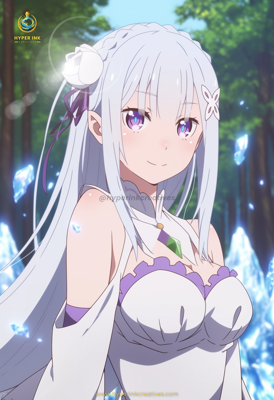 Cycle of Fate Series - 002 (Emilia-Inspired)| Premium Anime Metal Print — For True Collectors