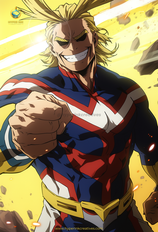 Symbol of Hope Series - 001 (All Might-Inspired) | Premium Anime Metal Print — For True Collectors