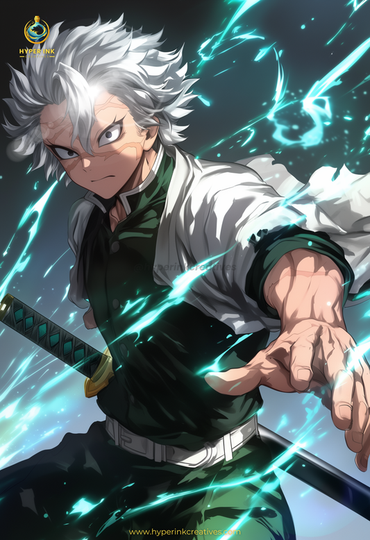 Demon's End Series - Infinity Collection - 002 (Sanemi-Inspired) | Premium Anime Metal Print — For True Collectors
