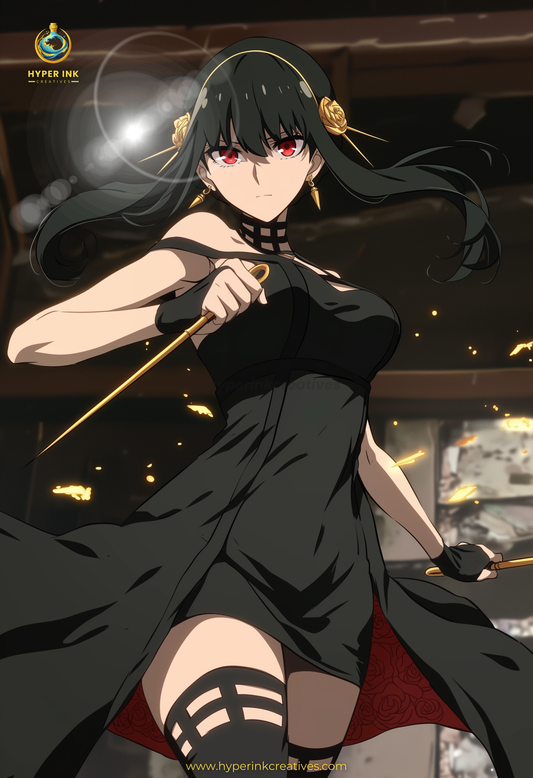 Secret Mission Series - 001 (Yor-Inspired) | Premium Anime Metal Print — For True Collectors