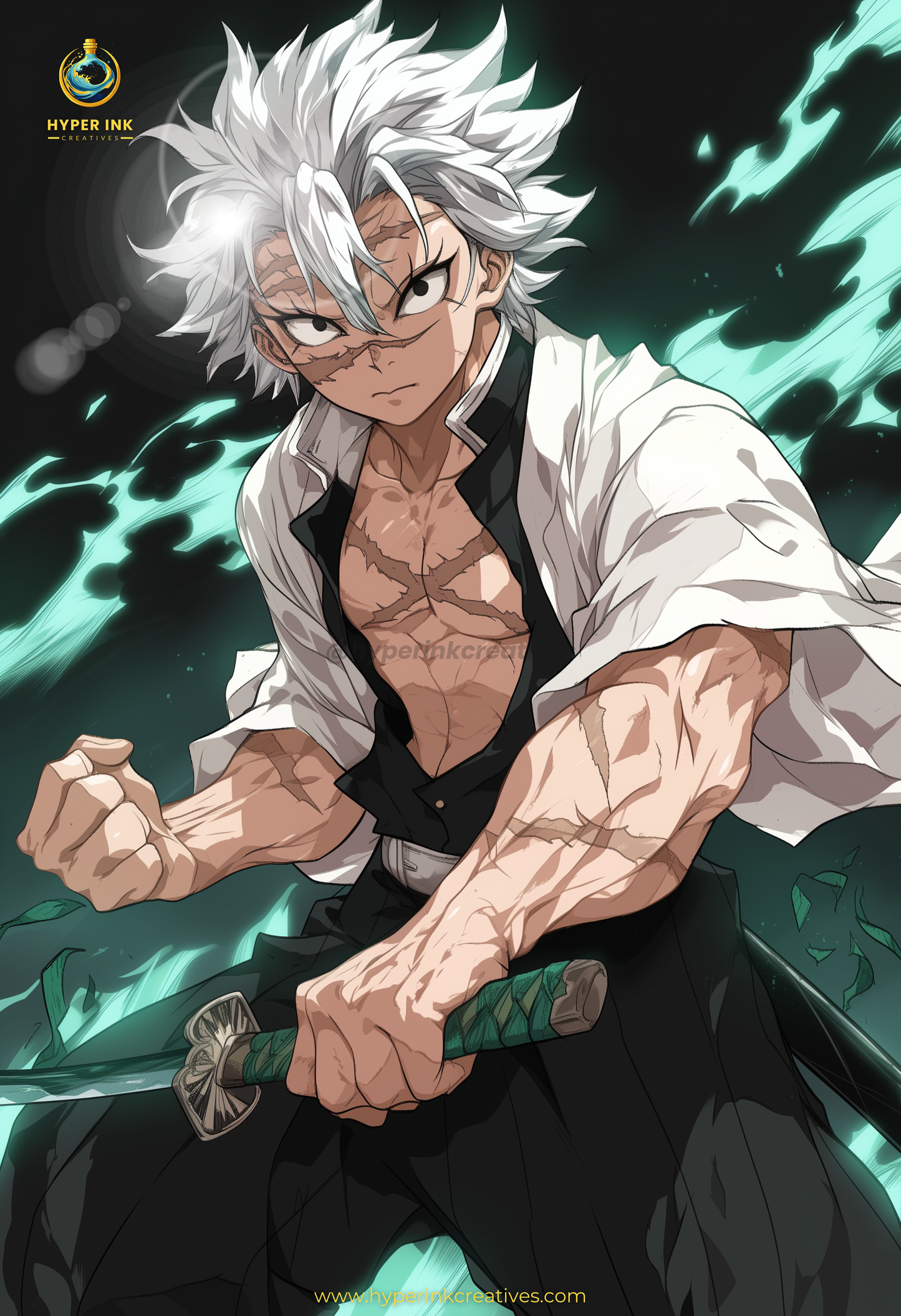 Demon's End Series - Infinity Collection - 003 (Sanemi-Inspired) | Premium Anime Metal Print — For True Collectors