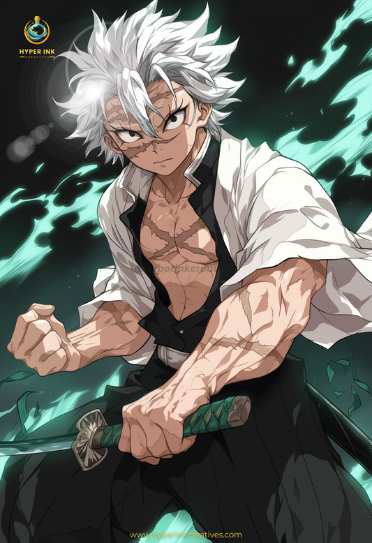 Demon's End Series - Infinity Collection - 003 (Sanemi-Inspired) | Premium Anime Metal Print — For True Collectors