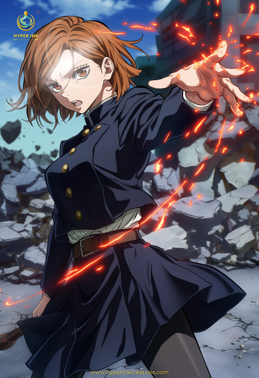 Cursed Real Series - 001 (Nobara-Inspired) | Premium Anime Metal Print — For True Collectors