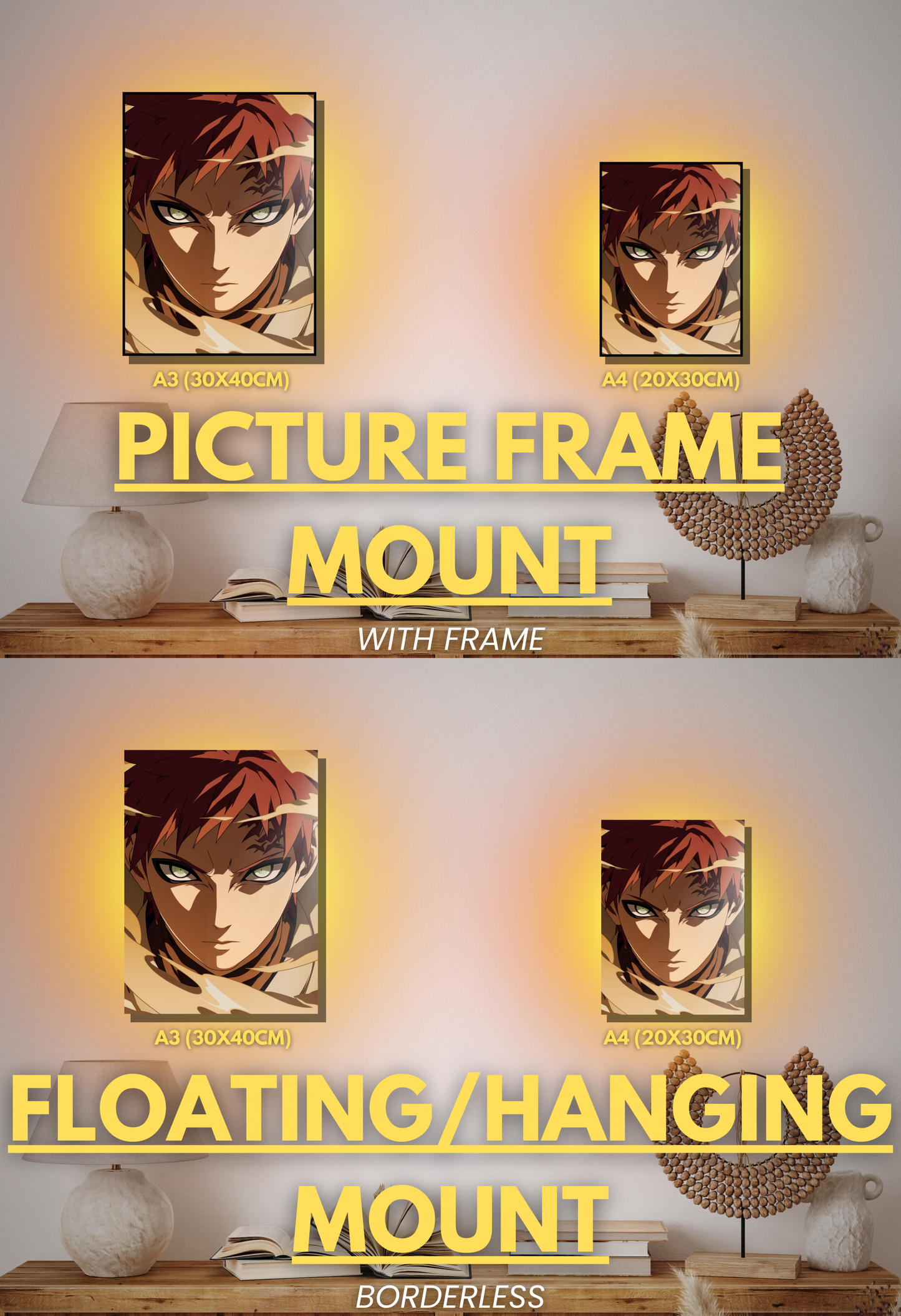001 (Gaara - Inspired)| Premium Anime Metal Print — For True Collectors