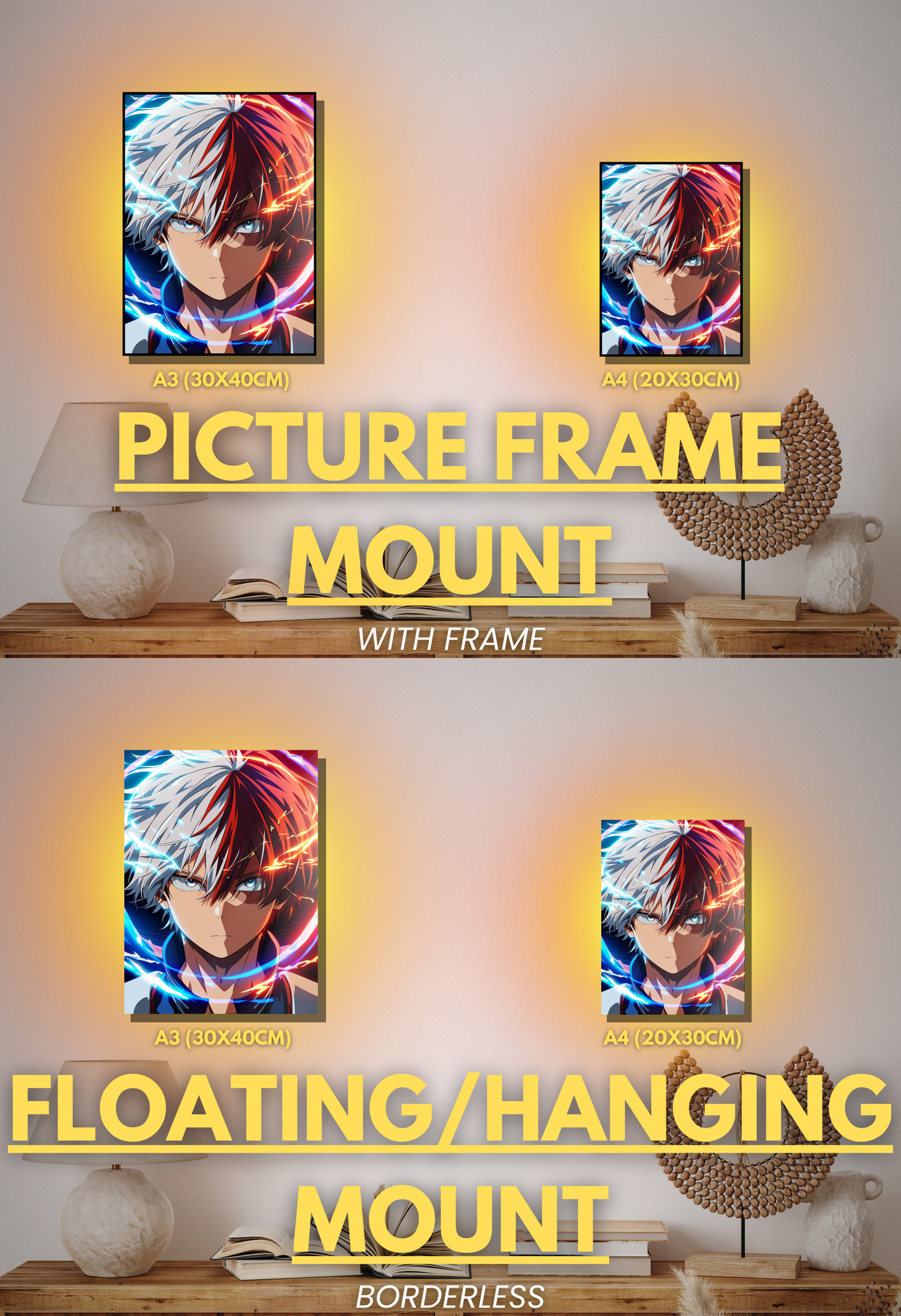 002 (Todoroki - Inspired)| Premium Anime Metal Print — For True Collectors