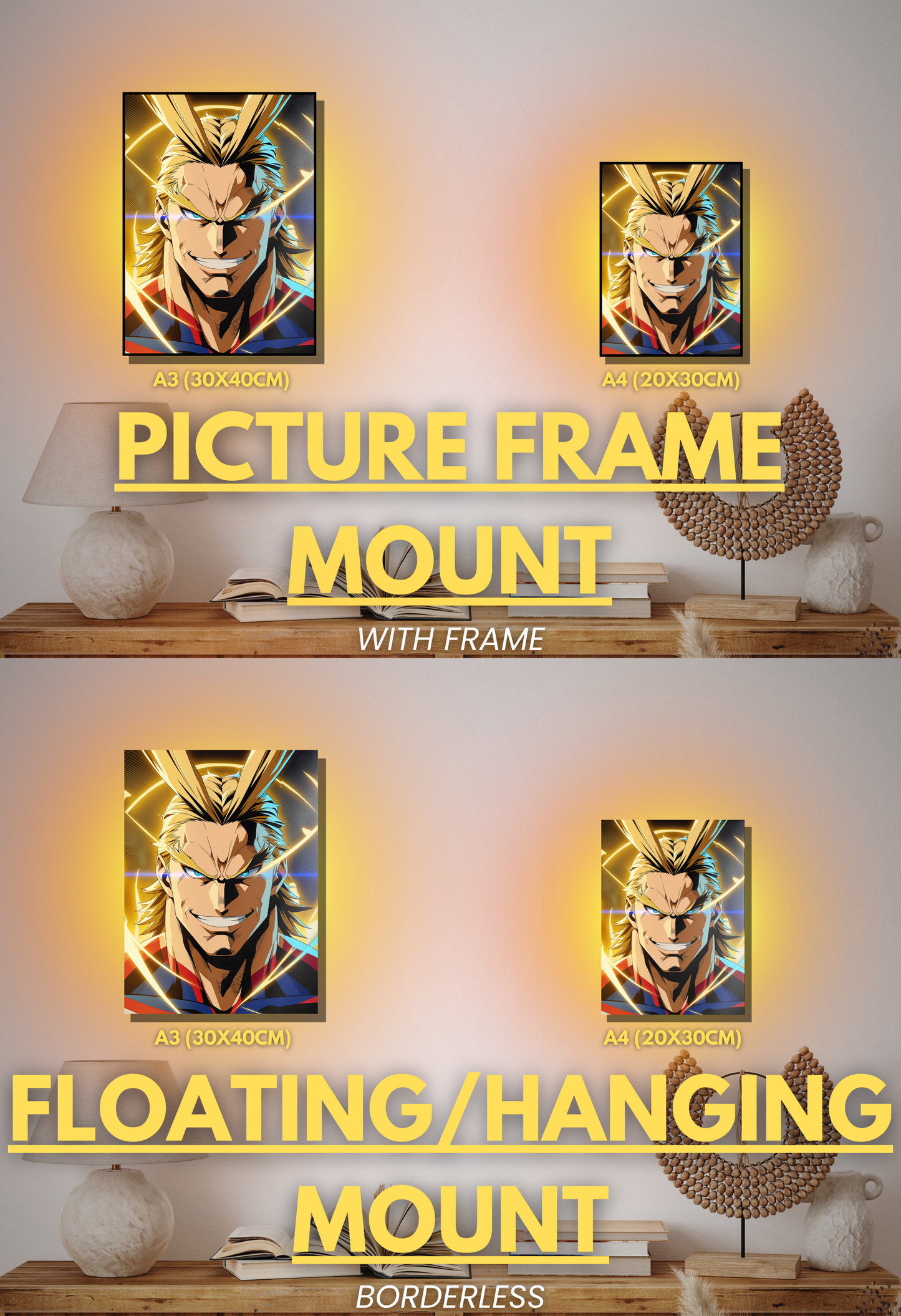 004 (All Might - Inspired)| Premium Anime Metal Print — For True Collectors