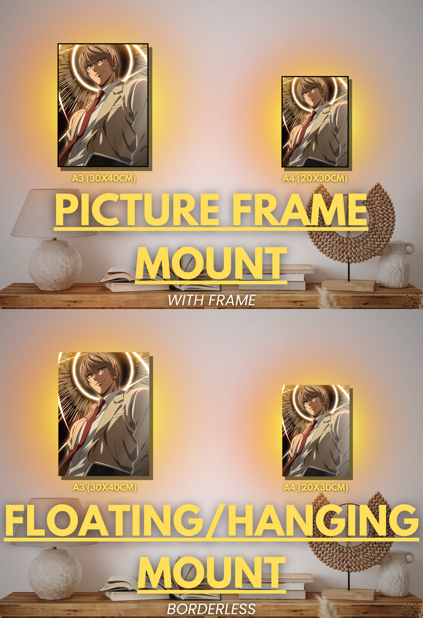 002 (Light Yagami - Inspired)| Premium Anime Metal Print — For True Collectors