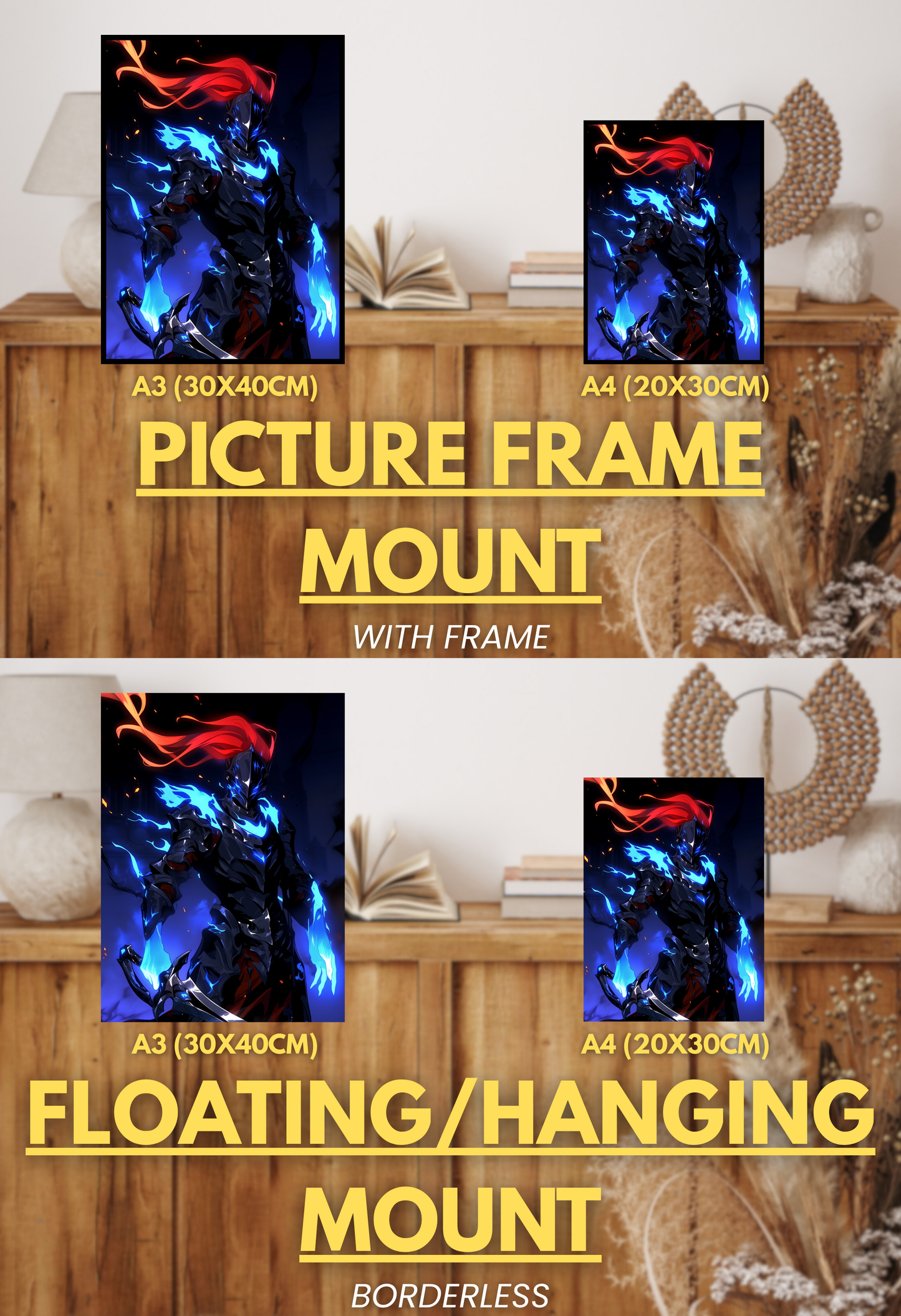 Shadow Monarch Series - 001 (Igris-Inspired) | Premium Anime Metal Print — For True Collectors