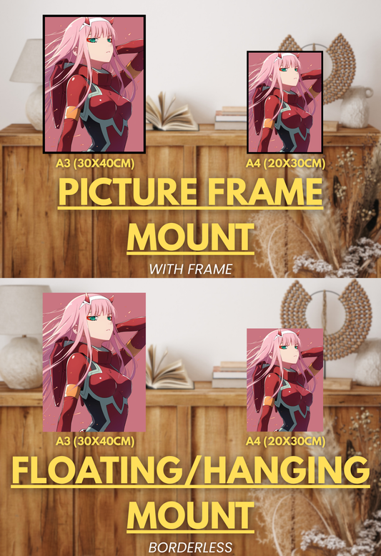 Crimson Connection Series - 002 (Zero Two-Inspired)| Premium Anime Metal Print — For True Collectors