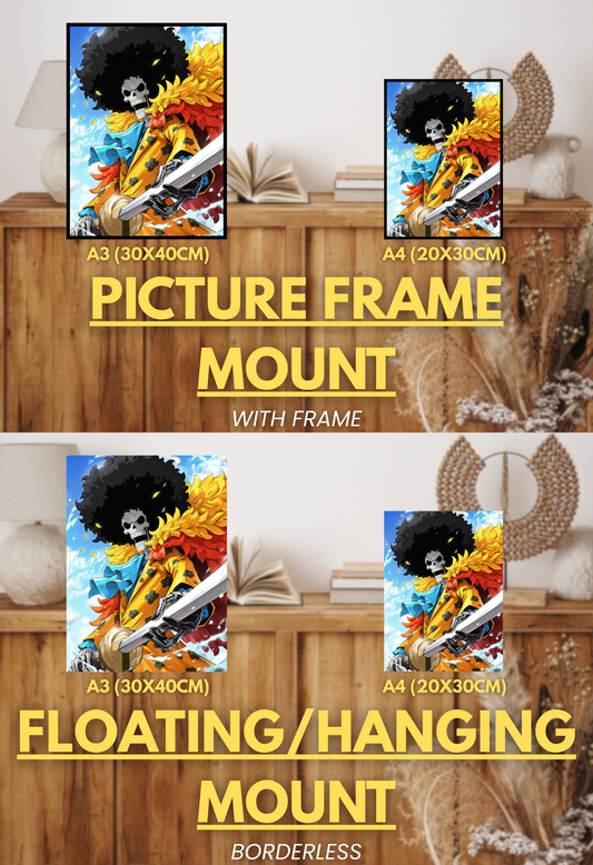 Pirate King Series - 002 (Brook-Inspired)| Premium Anime Metal Print — For True Collectors