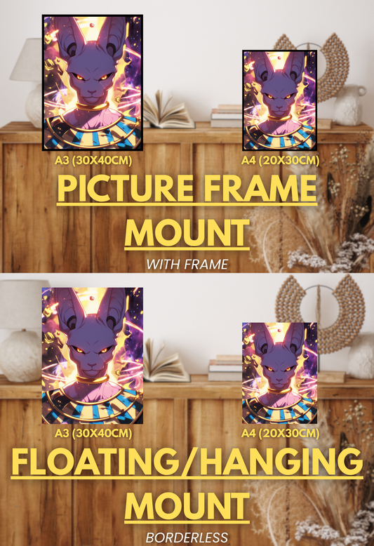 Super Force Series - 001 (Beerus-Inspired) | Premium Anime Metal Print — For True Collectors