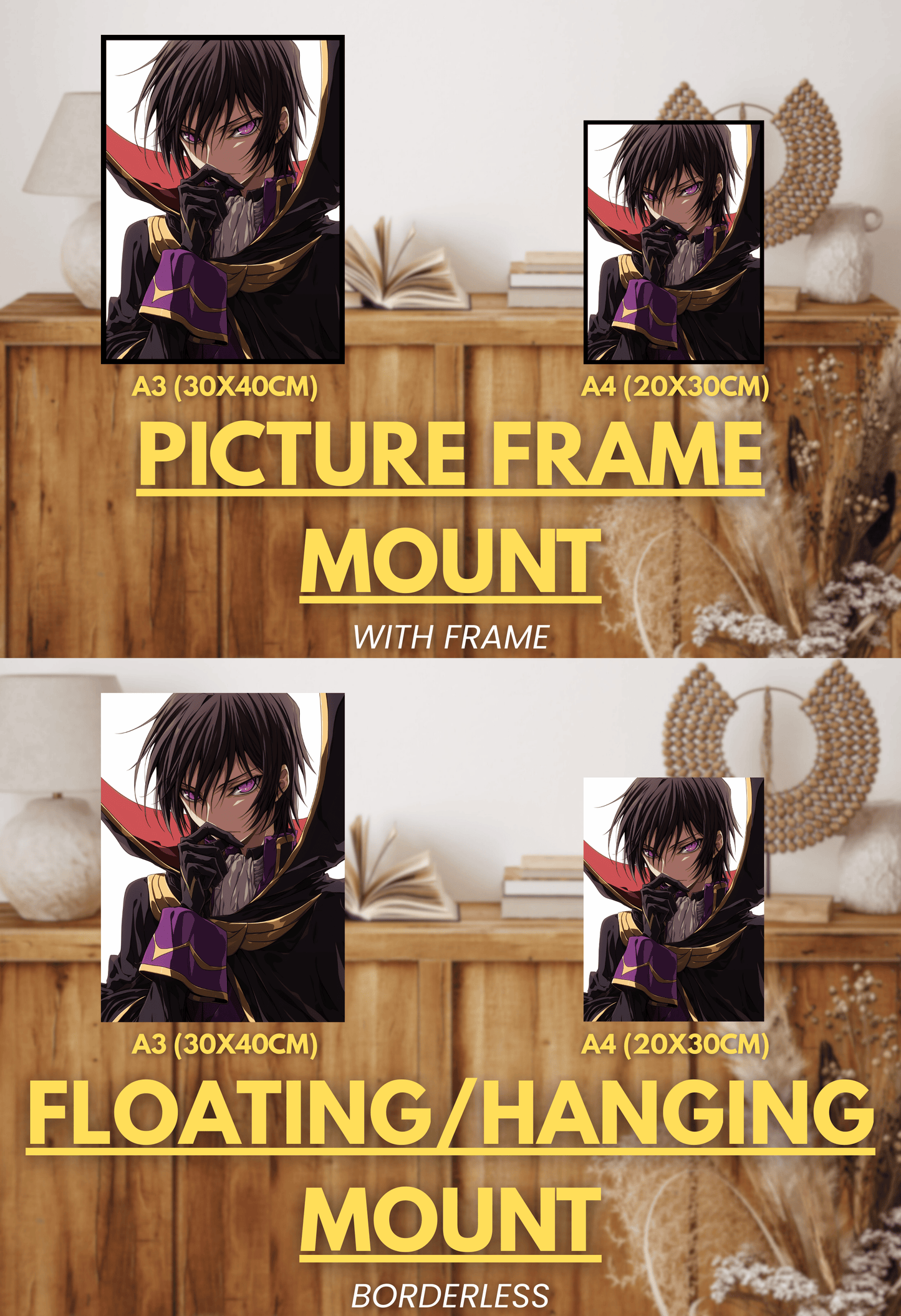 Rebellion’s Crown Series - 001 (Lelouch-Inspired) | Premium Anime Metal Print — For True Collectors