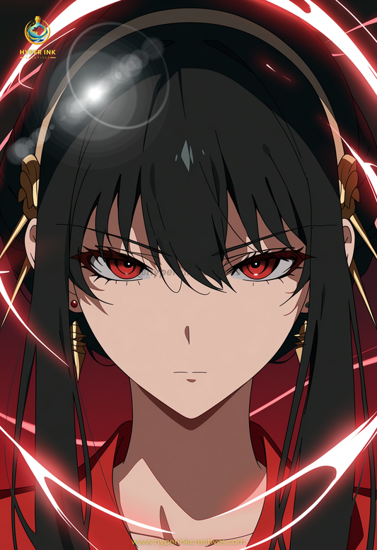 001 (Yor Forger- Inspired)| Premium Anime Metal Print — For True Collectors
