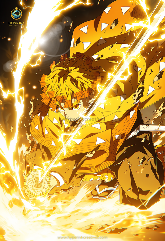 005 (Zenitsu - Inspired)| Premium Anime Metal Print — For True Collectors