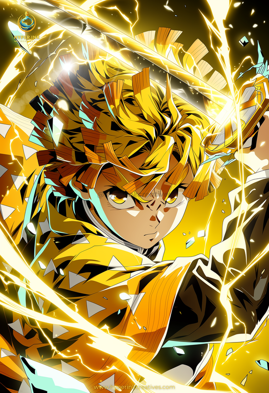 004 (Zenitsu- Inspired)| Premium Anime Metal Print — For True Collectors