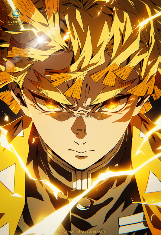 007 (Zenitsu - Inspired)| Premium Anime Metal Print — For True Collectors