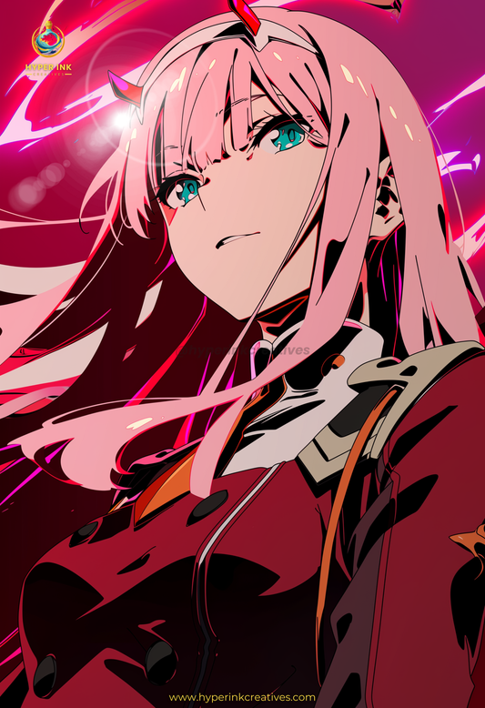 002 (Zero Two- Inspired)| Premium Anime Metal Print — For True Collectors