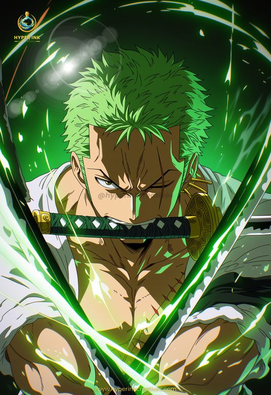 004 (Zoro - Inspired)| Premium Anime Metal Print — For True Collectors